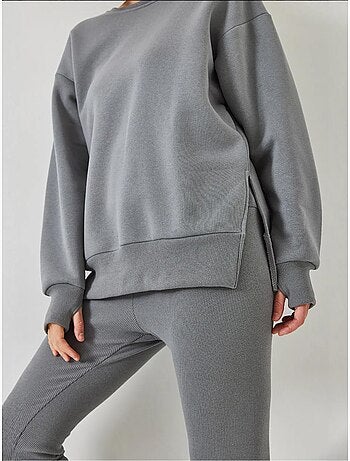 Ensemble haut et bas legging côtelé bianco lucci