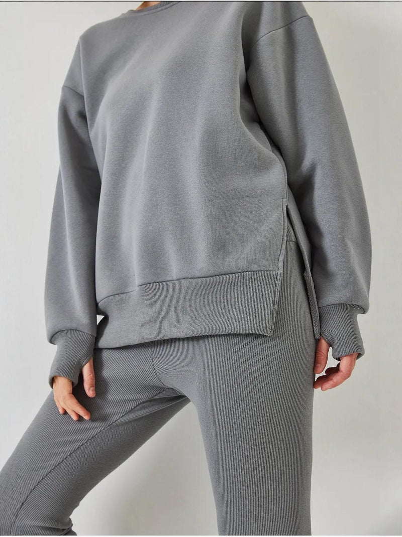 Ensemble haut et bas legging côtelé bianco lucci Gris - Kiabi