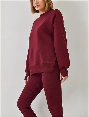 Ensemble haut et bas legging côtelé bianco lucci