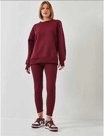 Ensemble haut et bas legging côtelé bianco lucci