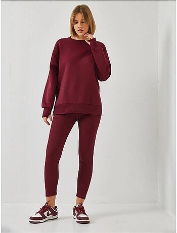 Ensemble haut et bas legging côtelé bianco lucci