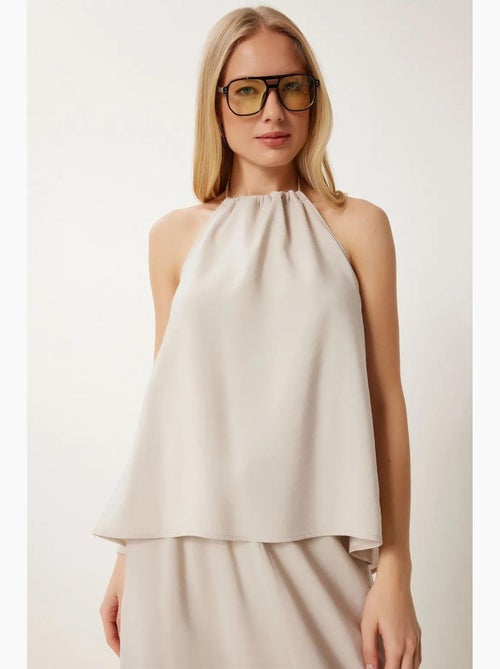 Ensemble haut halter à nouer et jupe large istanbul - Kiabi Ensemble haut halter à nouer et jupe large istanbul - Kiabi