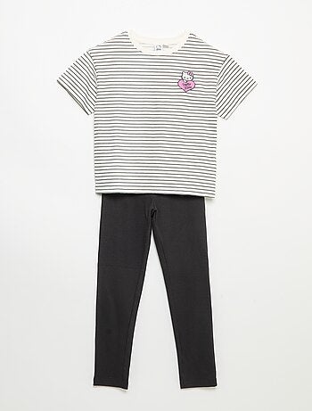 Ensemble 'Hello Kitty' 2 pièces - marinière + legging