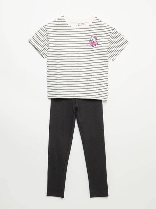 Ensemble 'Hello Kitty' 2 pièces - marinière + legging - Kiabi