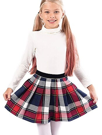 Ensemble Hiver Jupe Écossaise Carreaux Tartan bleu & Sous-Pull - La Faute à Voltaire