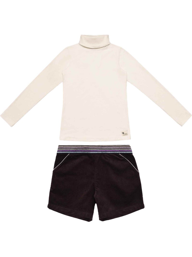 Ensemble Hiver   Sous-pull  & short  marron - La Faute à Voltaire Marron - Kiabi