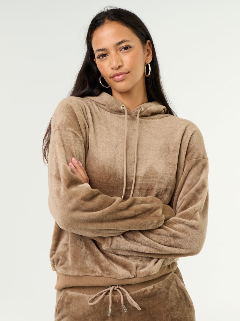 Ensemble homewear 2 pièces - Sweat + pantalon Beige - Kiabi