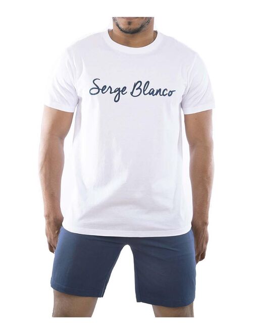 Ensemble homme Pyjama court T-shirt col rond bicolore Serge Blanco - Kiabi
