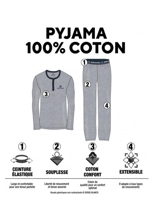 Ensemble homme Pyjama court T-shirt col rond West Serge Blanco - Kiabi