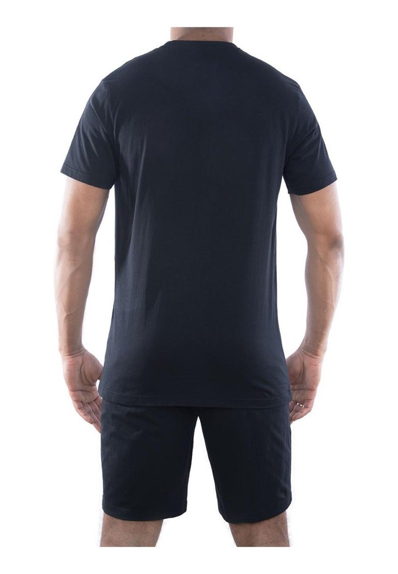 Ensemble homme Pyjama court T-shirt col rond West Serge Blanco Noir - Kiabi