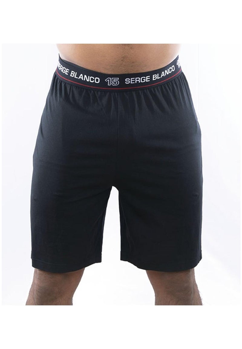 Ensemble homme Pyjama court T-shirt col rond West Serge Blanco Noir - Kiabi