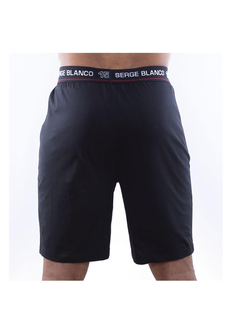 Ensemble homme Pyjama court T-shirt col rond West Serge Blanco Noir - Kiabi