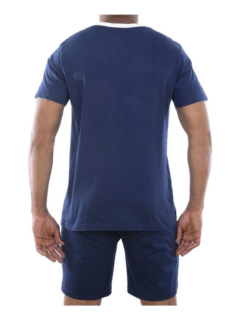 Ensemble homme Pyjama court T-shirt col tunisien Vintage Serge Blanco Bleu - Kiabi