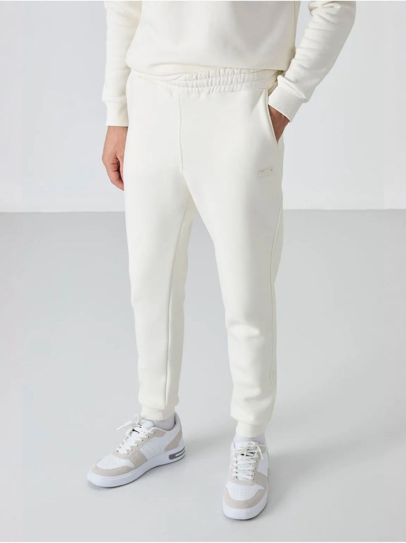Ensemble homme sweat et pantalon à col rond manches longues tommy Blanc cassé - Kiabi