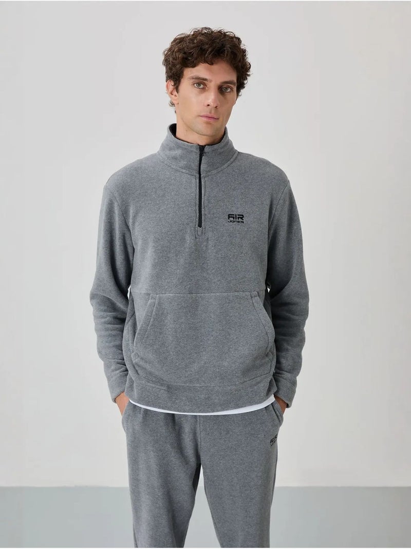 Ensemble homme sweat et pantalon à col zippé tommy Gris - Kiabi
