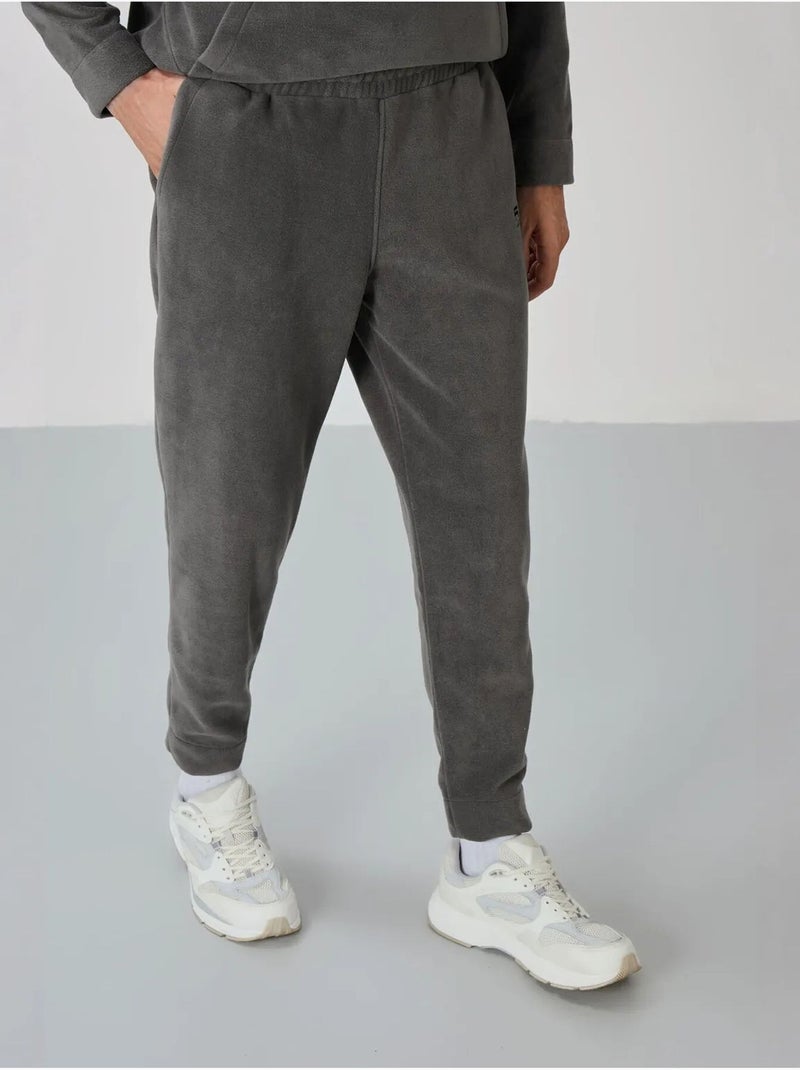 Ensemble homme sweat et pantalon à col zippé tommy Gris Noir - Kiabi