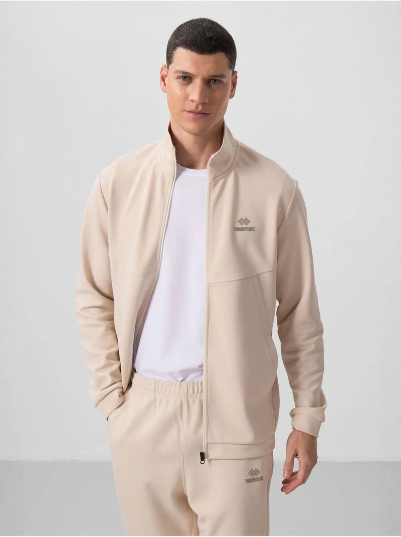 Ensemble homme sweat et pantalon à fermeture éclair tommy Beige argile - Kiabi