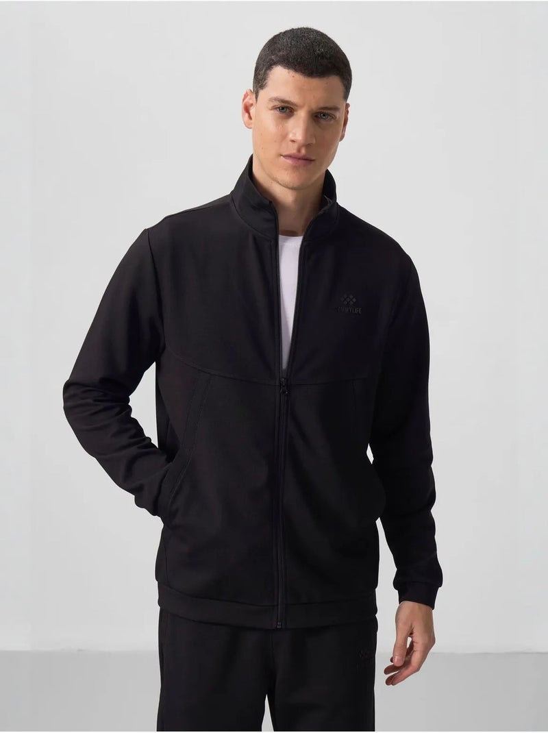Ensemble homme sweat et pantalon à fermeture éclair tommy Noir - Kiabi