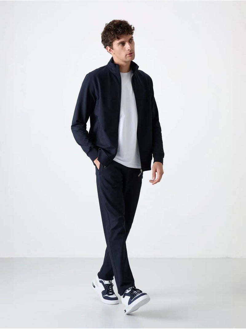Ensemble homme sweat et pantalon coupe décontractée à col zippé tommy Bleu marine - Kiabi