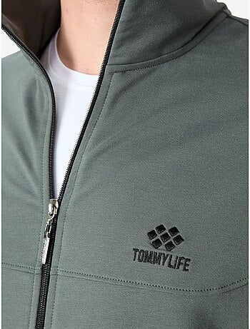 Ensemble homme sweat et pantalon coupe décontractée à col zippé tommy