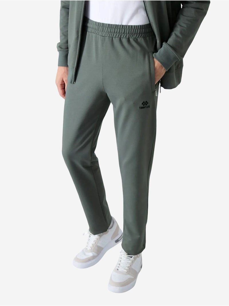 Ensemble homme sweat et pantalon coupe décontractée à col zippé tommy Gris - Kiabi