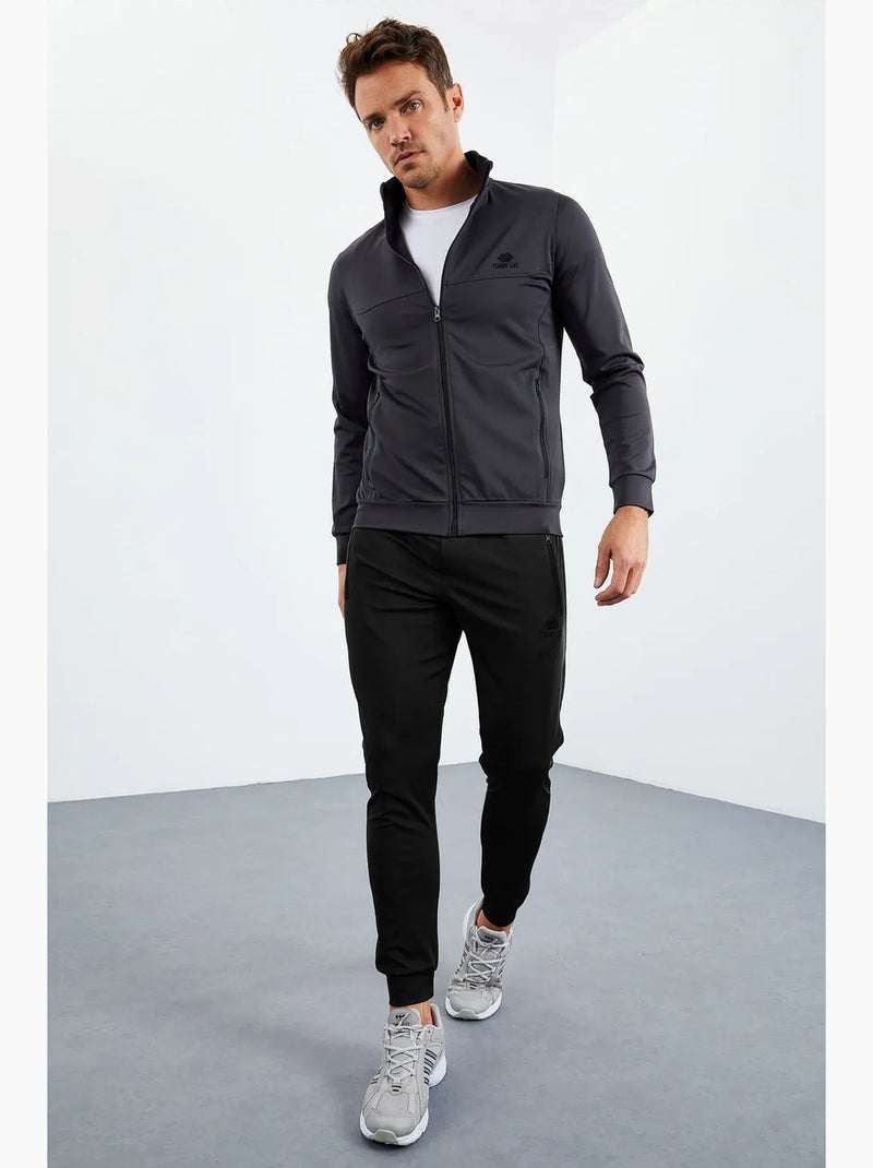Ensemble homme sweat et pantalon en maille scuba tommy Gris Noir - Kiabi