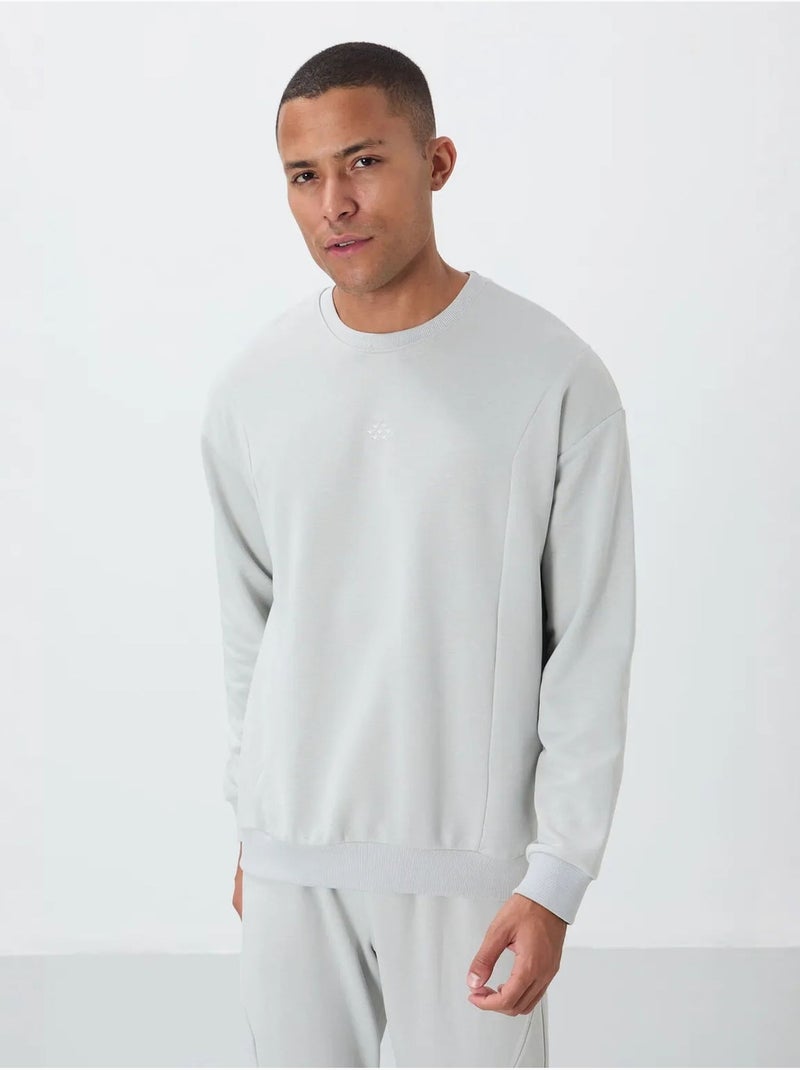 Ensemble homme sweat et pantalon en molleton coton mélangé tommy Gris clair - Kiabi