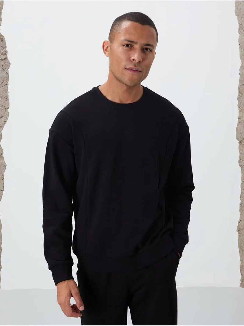 Ensemble homme sweat et pantalon en molleton coton mélangé tommy Noir - Kiabi