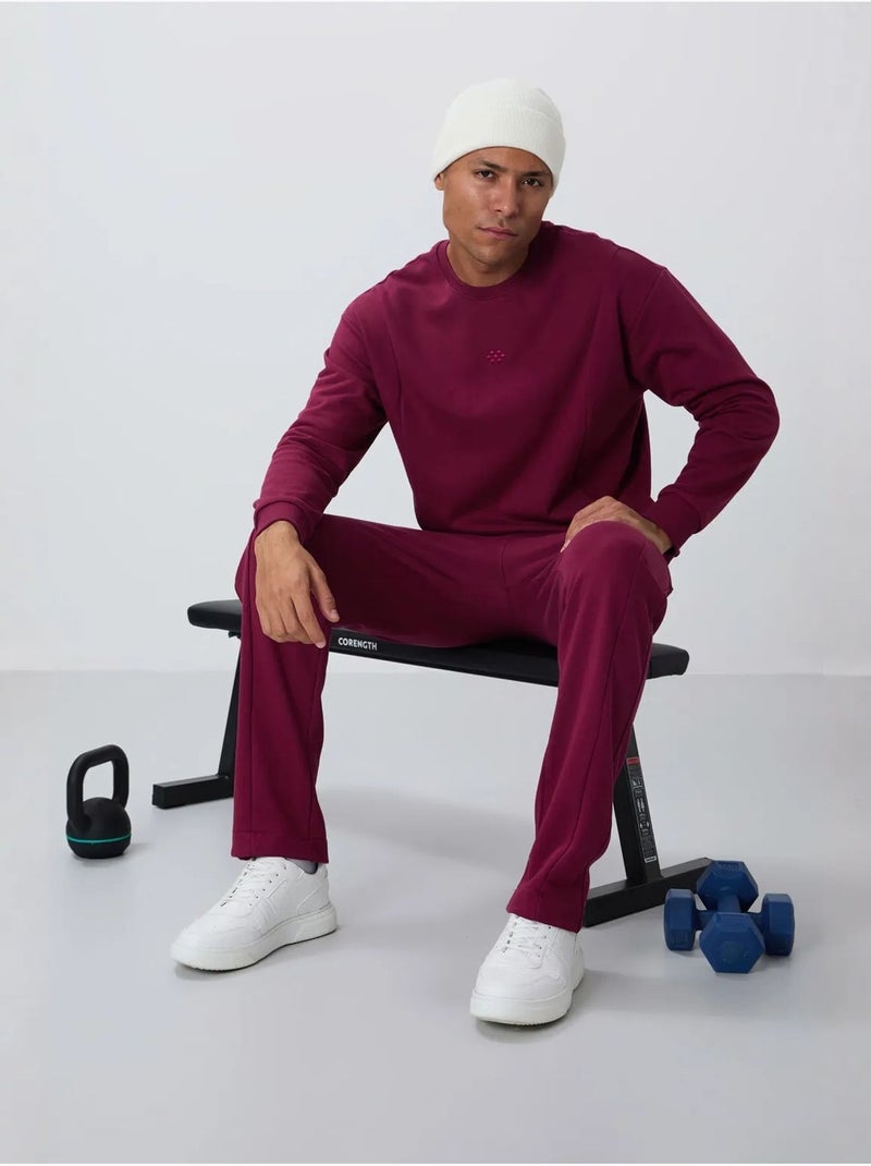 Ensemble homme sweat et pantalon en molleton coton mélangé tommy Rouge bordeaux - Kiabi