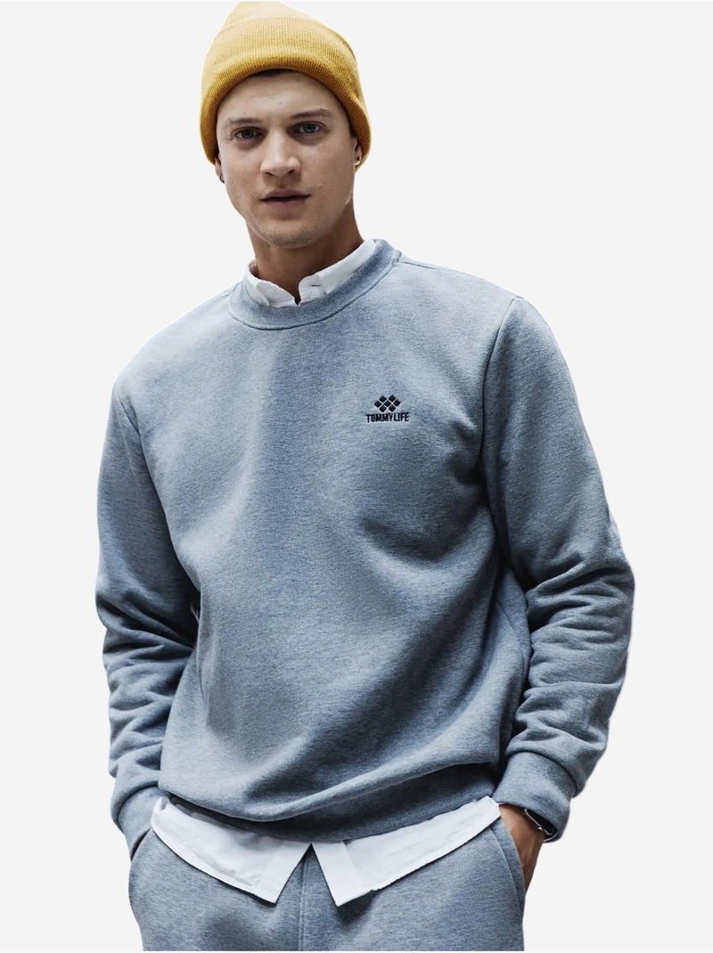 Ensemble homme sweat et pantalon en molleton tommy Gris - Kiabi