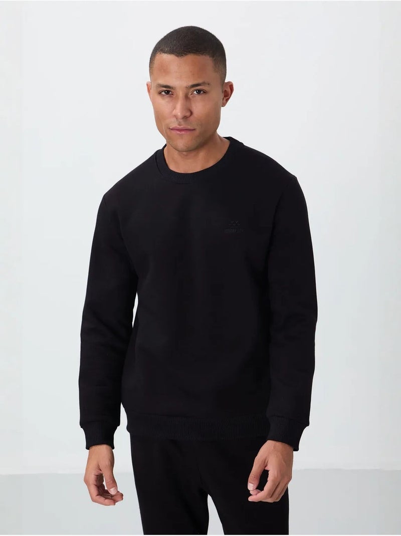 Ensemble homme sweat et pantalon en molleton tommy Noir - Kiabi