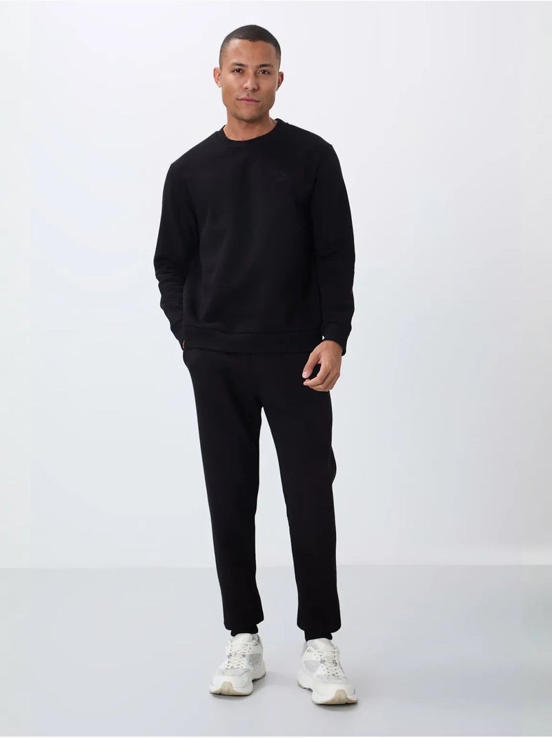 Ensemble homme sweat et pantalon en molleton tommy Noir - Kiabi