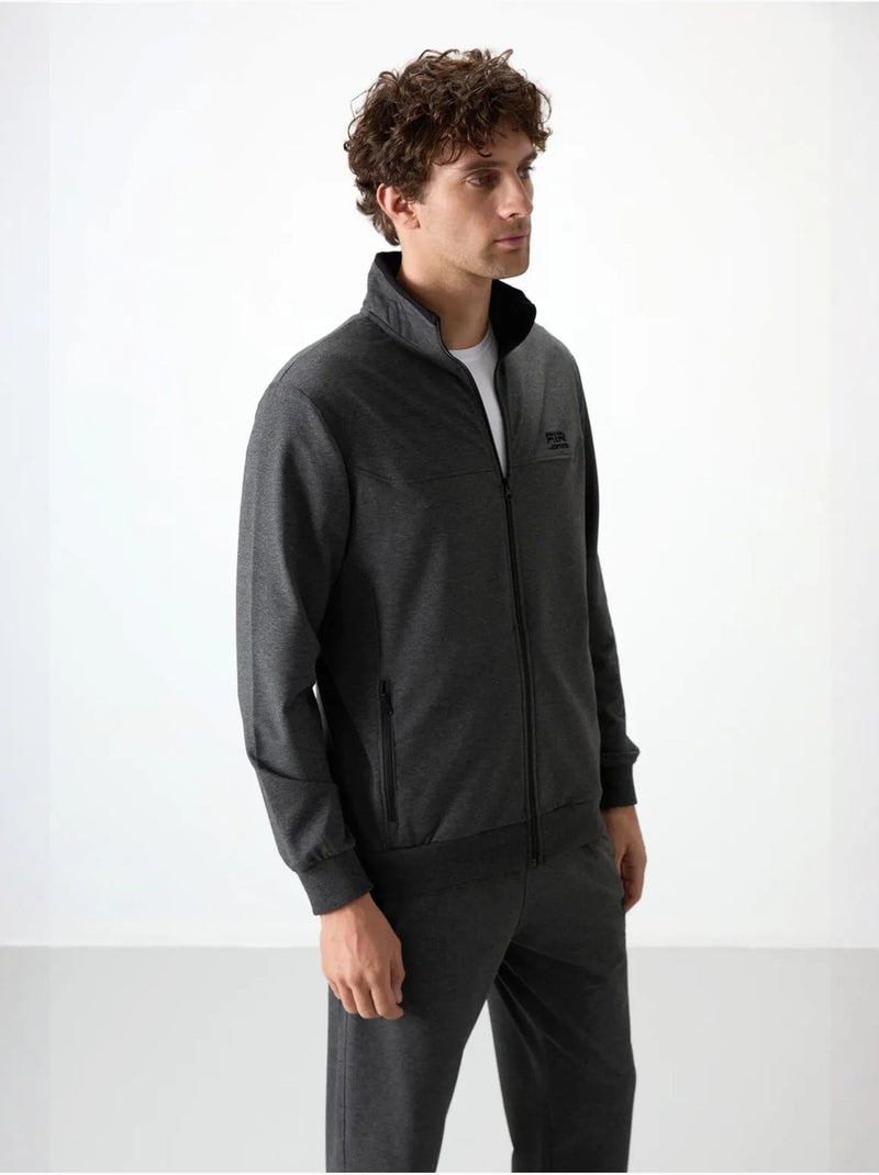 Ensemble homme sweat et pantalon en molleton tricoté tommy Gris Noir - Kiabi