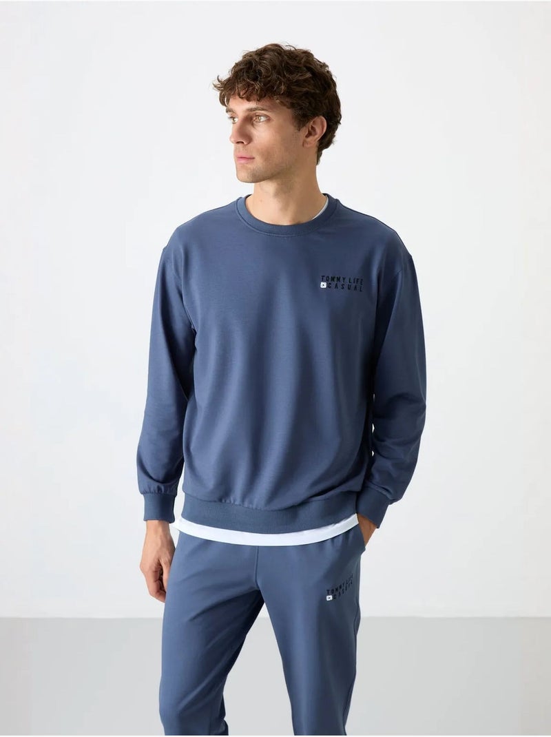 Ensemble homme sweat et pantalon oversize tommy Bleu saphir - Kiabi