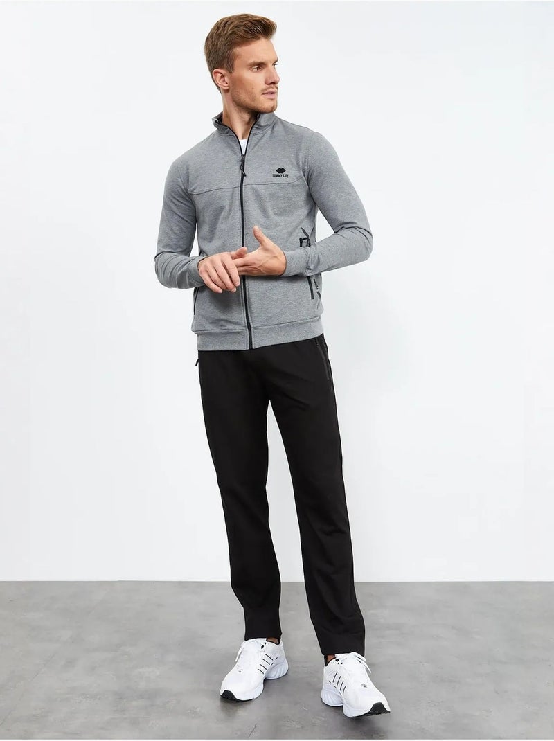 Ensemble homme sweat et pantalon zippés tommy Gris - Kiabi