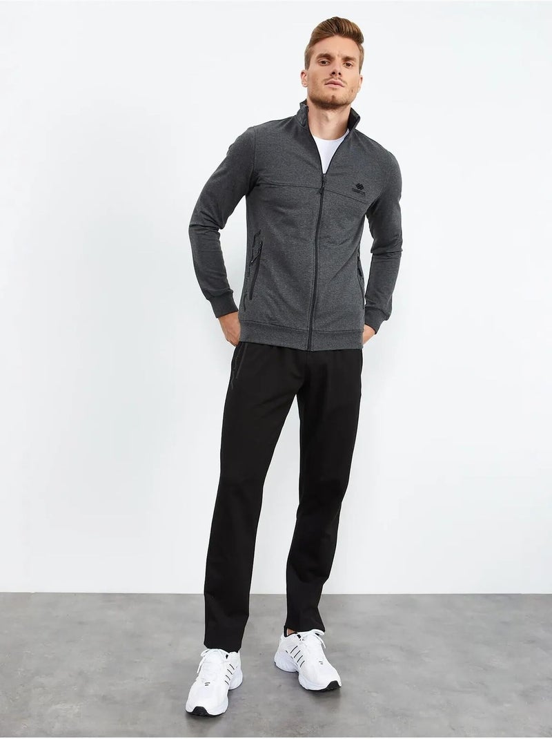 Ensemble homme sweat et pantalon zippés tommy Gris Noir - Kiabi
