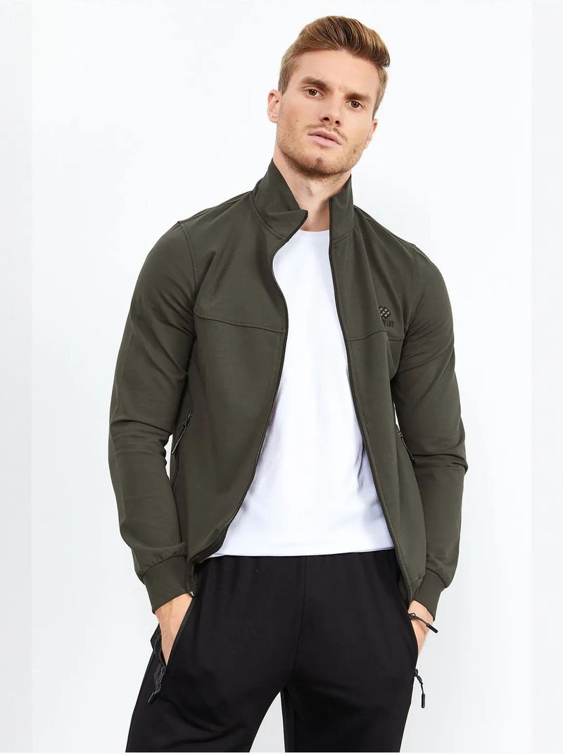 Ensemble homme sweat et pantalon zippés tommy Vert kaki - Kiabi