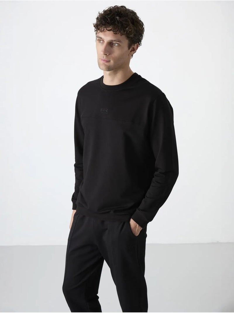 Ensemble homme sweat-shirt et pantalon en molleton tommy Noir - Kiabi