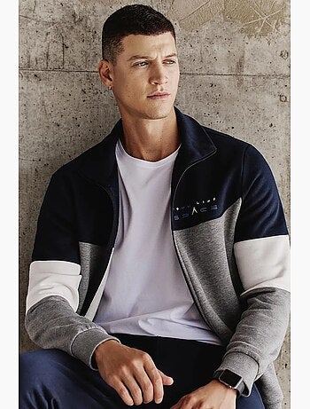 Ensemble homme sweat zippé et pantalon color-block tommy