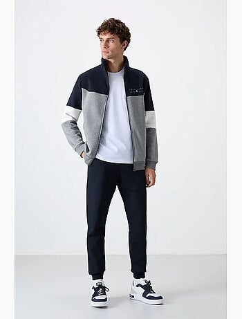 Ensemble homme sweat zippé et pantalon color-block tommy