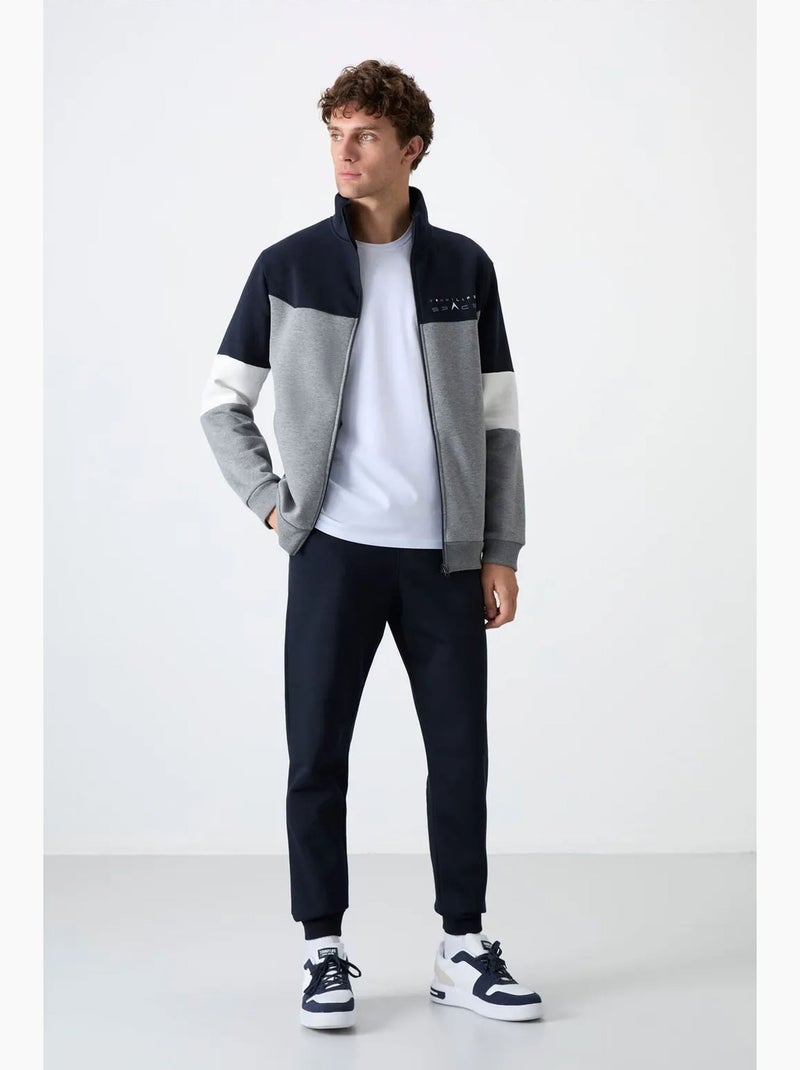 Ensemble homme sweat zippé et pantalon color-block tommy Bleu Gris Blanc - Kiabi