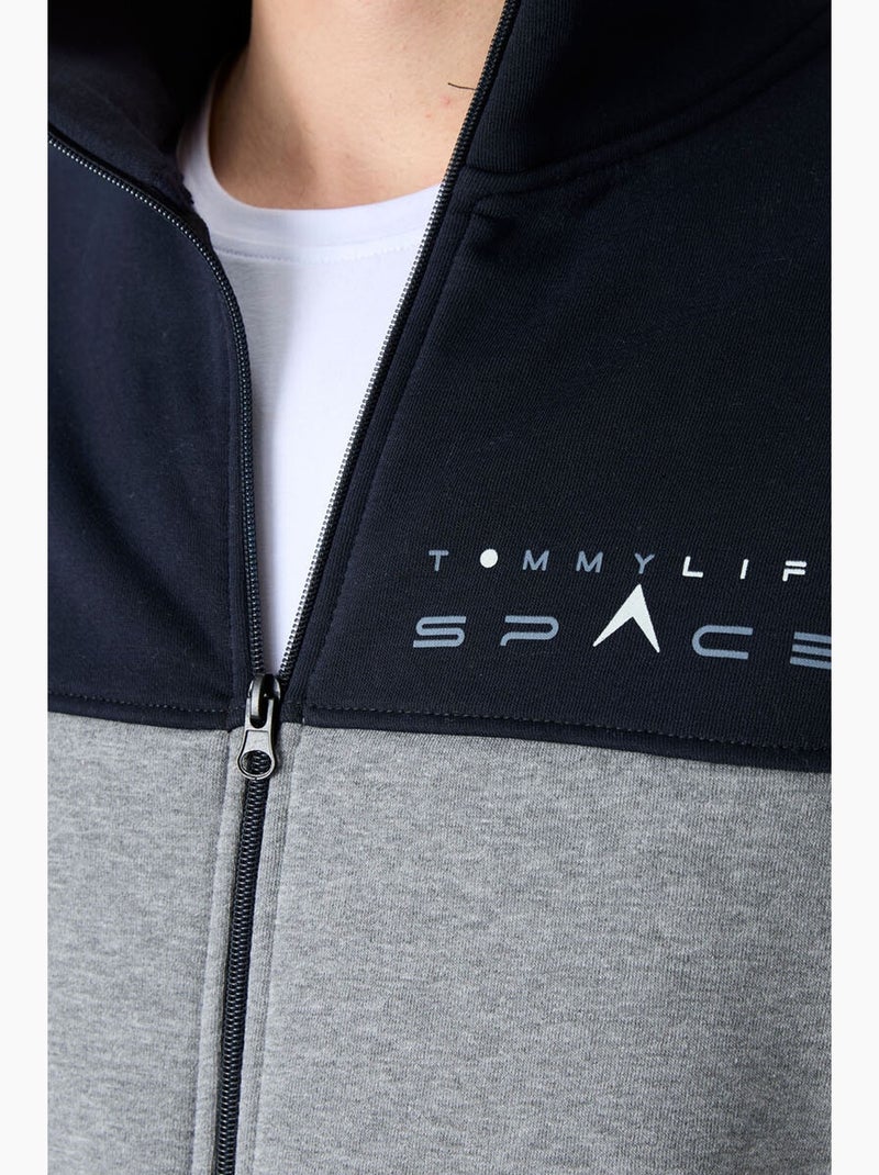 Ensemble homme sweat zippé et pantalon color-block tommy Bleu Gris Blanc - Kiabi