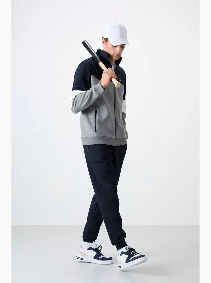 Ensemble homme sweat zippé et pantalon color-block tommy Bleu Gris Blanc - Kiabi