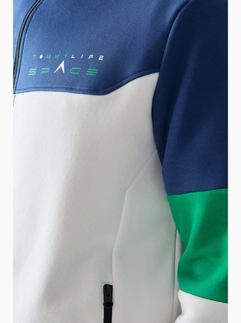 Ensemble homme sweat zippé et pantalon color-block tommy Bleu outremer - Kiabi