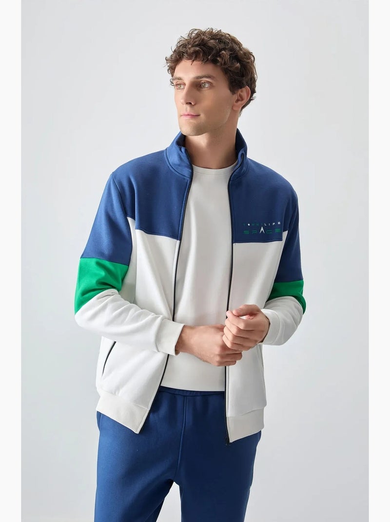 Ensemble homme sweat zippé et pantalon color-block tommy Bleu outremer - Kiabi