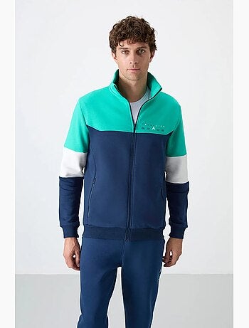 Ensemble homme sweat zippé et pantalon color-block tommy