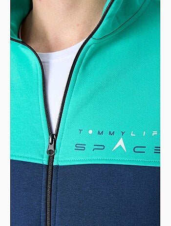 Ensemble homme sweat zippé et pantalon color-block tommy