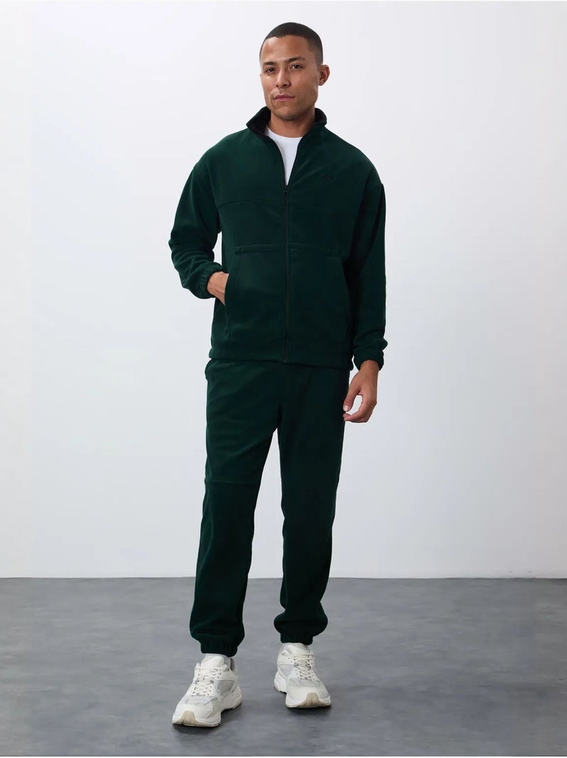 Ensemble homme sweatshirt à col zippé et pantalon tommy Vert bouteille - Kiabi