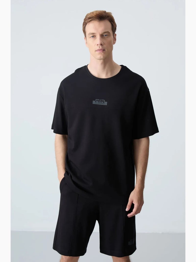 Ensemble homme t-shirt et short oversize tommy Noir - Kiabi