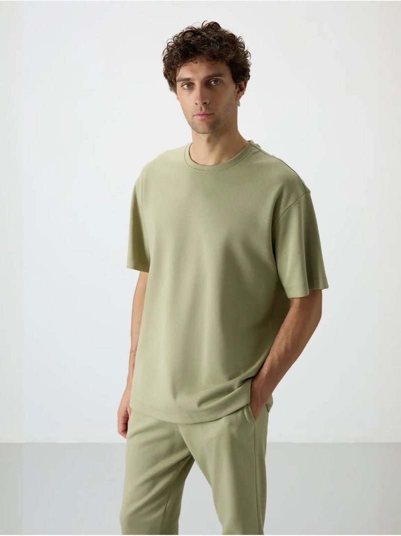 Ensemble homme t-shirt oversize et pantalon tommy Kaki - Kiabi